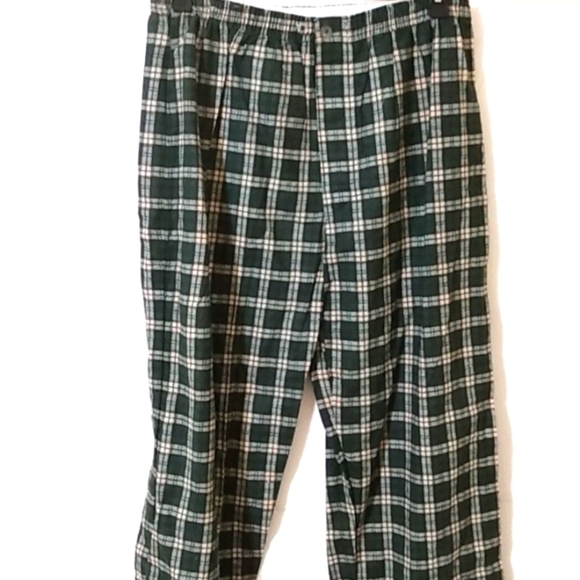 TEN WEST DARK GREEN PLAID PAJAMA PANTS & LONG SLEEVE SHIRT SET SIZE XL EUC - Picture 4 of 8